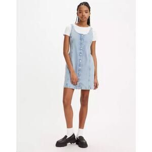 Md NWT Levi’s Tuli Denim Mini Dress Button Front Western Y2K Americana Cowgirl